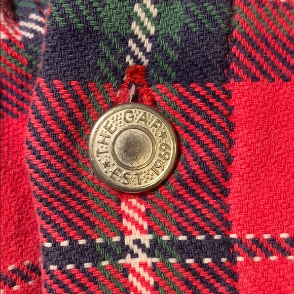 GAP Denim/Red Plaid Button Down shirt Boys Sz 4 - Picture 4 of 5
